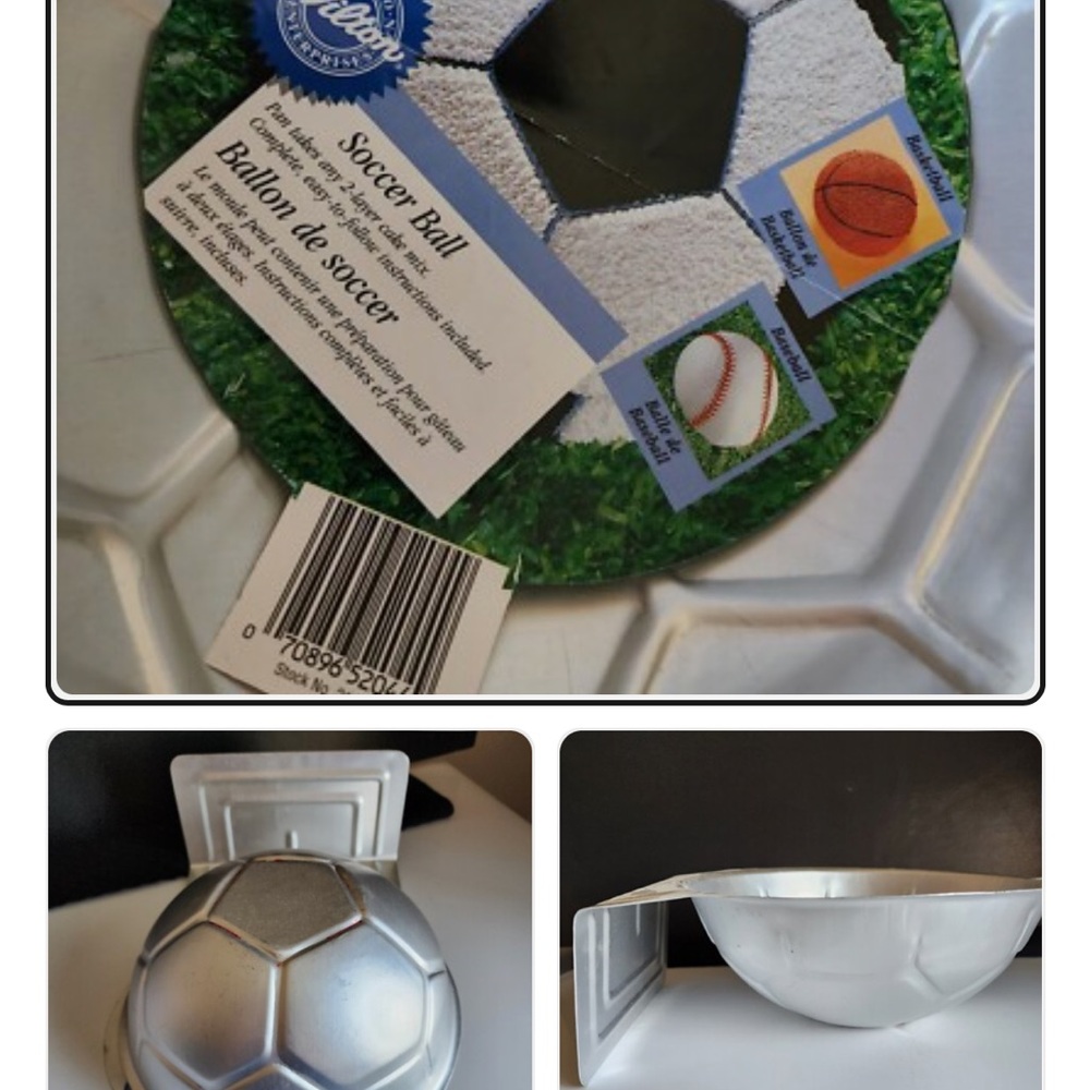 Silver Soccer Ball Cake Pan